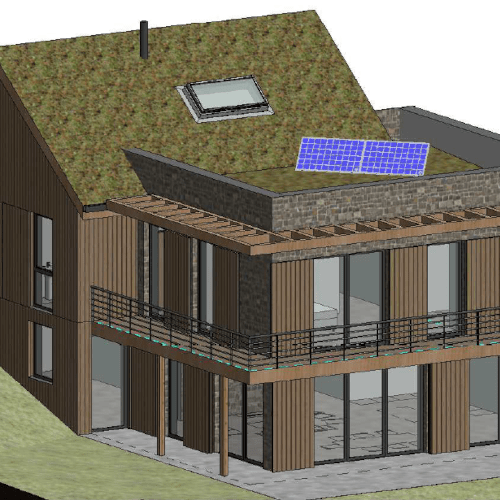 Projet de maison passive et serre bioclimatique à St Momelin